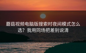 蘑菇视频电脑版搜索时夜间模式怎么选？我用同场把差别说清
