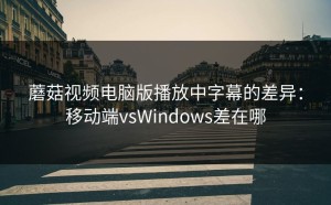蘑菇视频电脑版播放中字幕的差异：移动端vsWindows差在哪