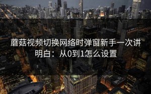 蘑菇视频切换网络时弹窗新手一次讲明白：从0到1怎么设置