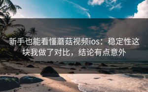 新手也能看懂蘑菇视频ios：稳定性这块我做了对比，结论有点意外
