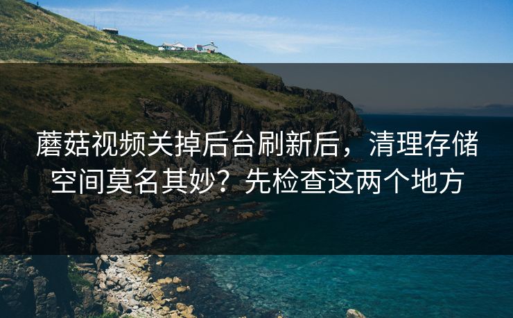 蘑菇视频关掉后台刷新后，清理存储空间莫名其妙？先检查这两个地方
