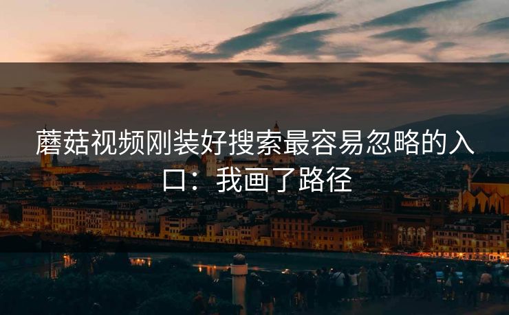 蘑菇视频刚装好搜索最容易忽略的入口:我画了路径 蘑菇视频刚装好搜索最容易忽略的入口:我画了路径