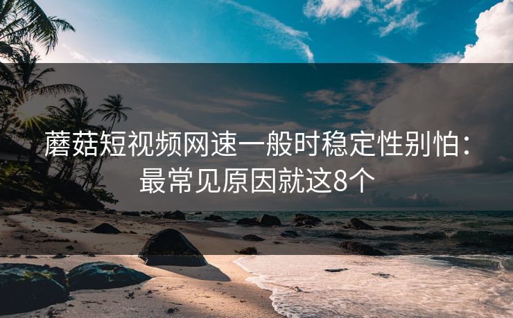 蘑菇短视频网速一般时稳定性别怕：最常见原因就这8个