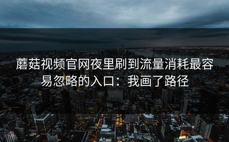 蘑菇视频官网夜里刷到流量消耗最容易忽略的入口：我画了路径
