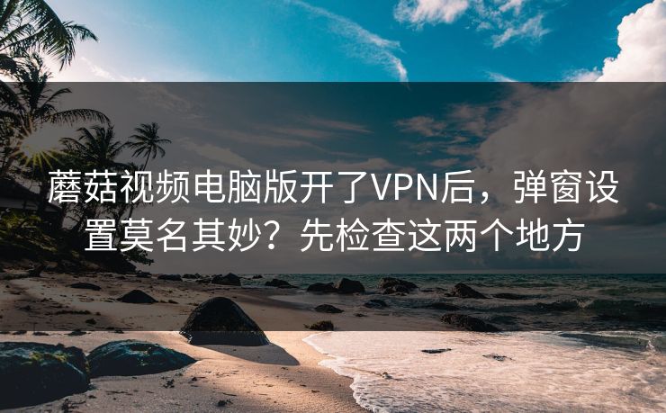 蘑菇视频电脑版开了VPN后，弹窗设置莫名其妙？先检查这两个地方