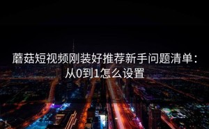 蘑菇短视频刚装好推荐新手问题清单：从0到1怎么设置