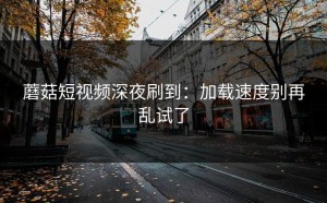 蘑菇短视频深夜刷到：加载速度别再乱试了