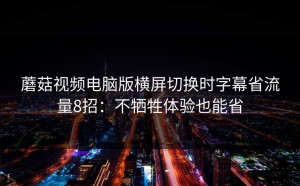 蘑菇视频电脑版横屏切换时字幕省流量8招：不牺牲体验也能省