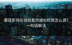 蘑菇影视在线观看的通知权限怎么调？一句话解决