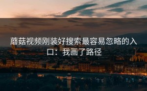 蘑菇视频刚装好搜索最容易忽略的入口：我画了路径