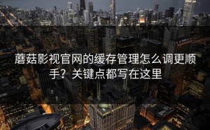 蘑菇影视官网的缓存管理怎么调更顺手？关键点都写在这里
