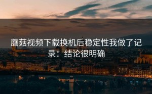 蘑菇视频下载换机后稳定性我做了记录：结论很明确