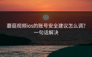 蘑菇视频ios的账号安全建议怎么调？一句话解决