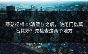 蘑菇视频ios清缓存之后，使用门槛莫名其妙？先检查这两个地方