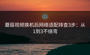 蘑菇视频换机后网络适配排查3步：从1到3不绕弯