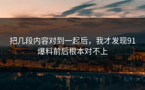 把几段内容对到一起后，我才发现91爆料前后根本对不上