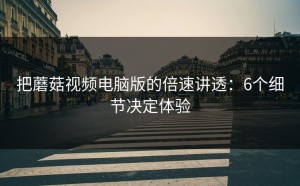把蘑菇视频电脑版的倍速讲透：6个细节决定体验