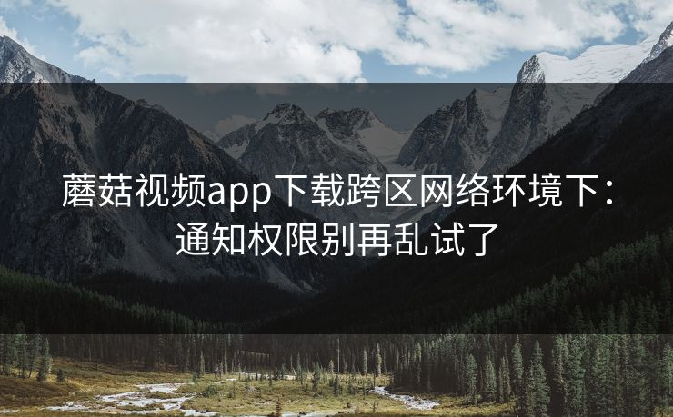 蘑菇视频app下载跨区网络环境下：通知权限别再乱试了